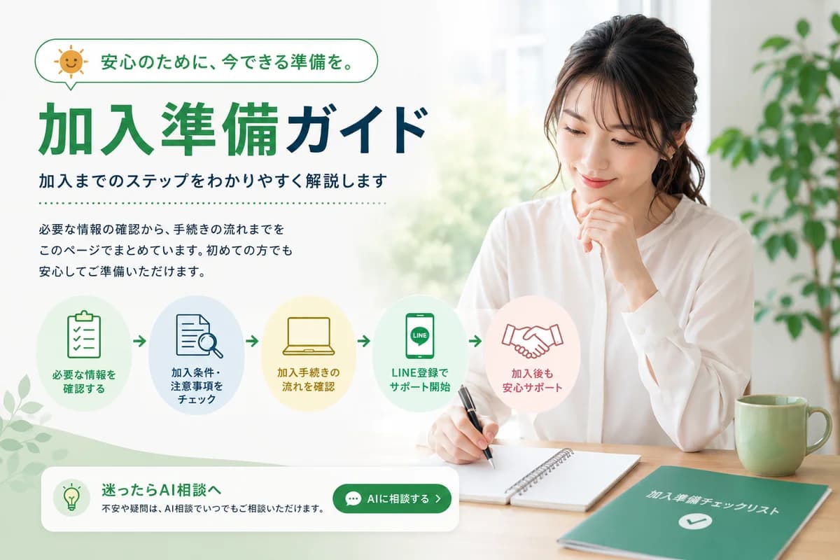 共済加入の準備のイメージ