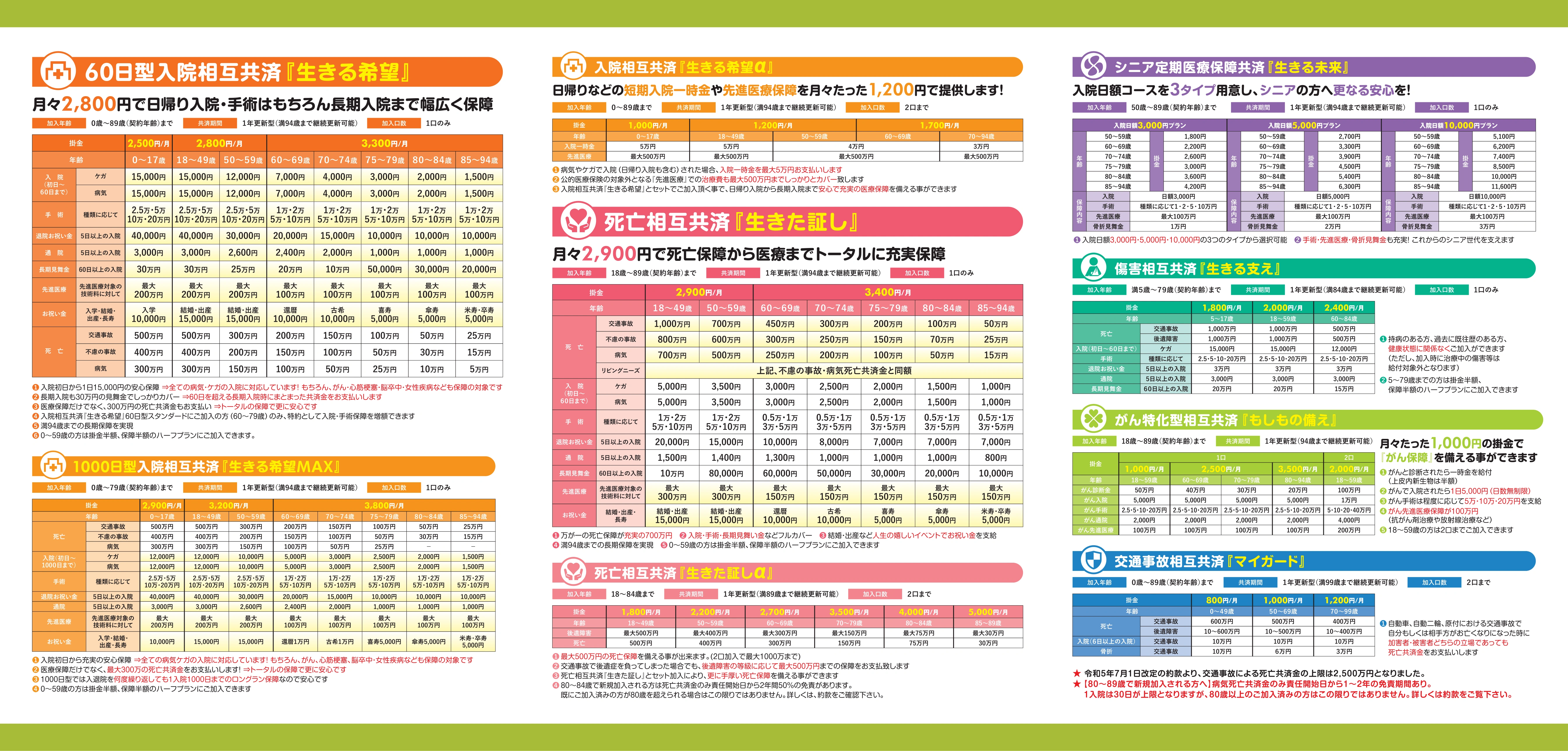 いきいきスマイル共済 パンフレット 2ページ目